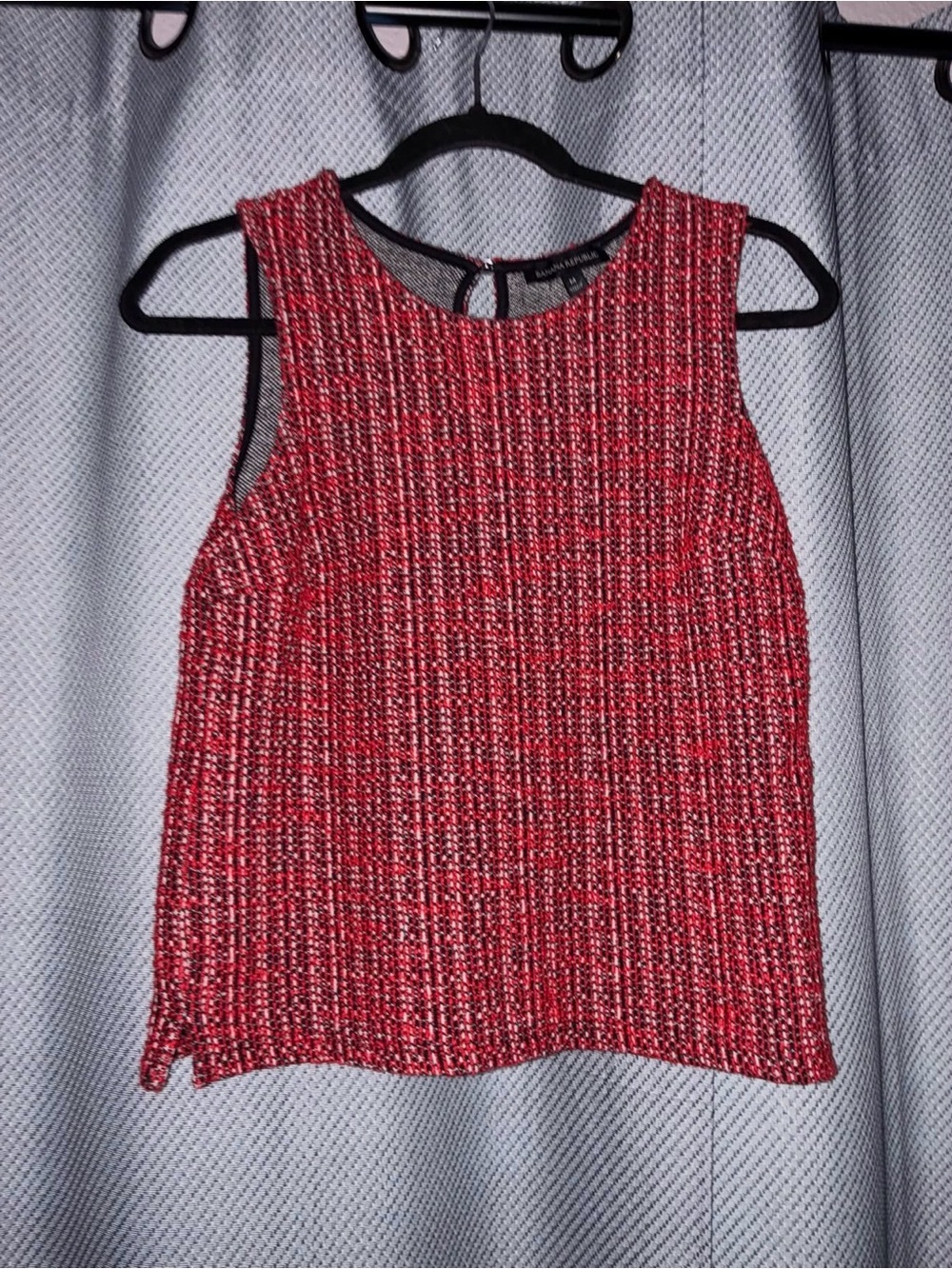 Banana Republic Red, White, & Black Tweed Tank